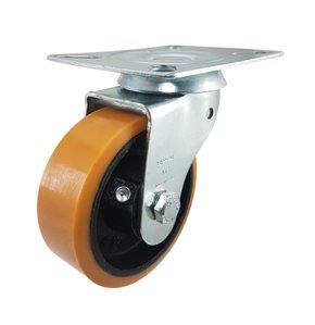 Rodízio Giratório 4” GLR 414 UFN 250kg PU Laranja Bucha 100556 Rod-Car
