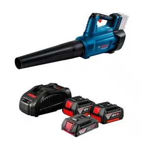 Soprador de Folhas 18V Bosch GBL 18V-750 + Carreg e 2 Baterias 4Ah + Bateria 2Ah de Brinde
