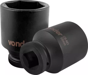Soquete Sextavado Longo 1" 55 mm Aço Cromo Molibdênio Vonder