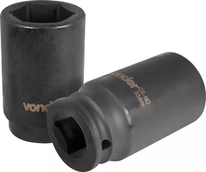 Soquete Sextavado Longo Encaixe 3/4" 33 mm Aço Cromo Molibdênio Vonder