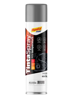 Tinta Spray Alta Temperatura Aluminio 400ml Mundial Prime
