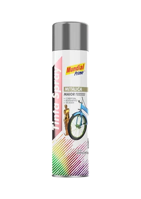 Tinta Spray Metálica Alumínio 400ml Mundial Prime