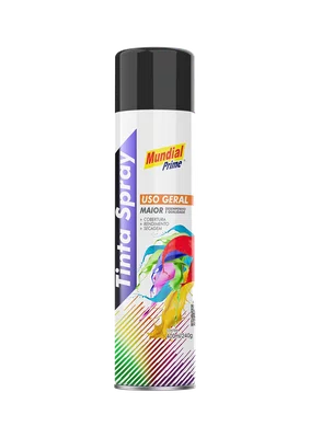 Tinta Spray Preto Brilhante 400ml Mundial Prime