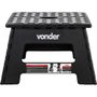 Banqueta Plástica Dobrável Preta Altura 220mm Vonder