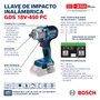 Chave de Impacto 18V Bosch GDS 18V-450PC 1/2" 450Nm Sem Bateria
