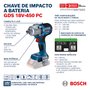 Chave de Impacto 18V Bosch GDS 18V-450PC 1/2" 450Nm Sem Bateria