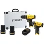 Combo Paraf/Furad 3/8 + Paraf Impac 1/4 12V + 2 Bat(2Ah) Carreg e Maleta SCHI10D2FK-BR Stanley