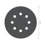 Disco de Lixa Velcro Bosch PRO F355 125mm Grão 240 com 5 Unidades
