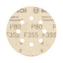 Disco de Lixa Velcro Bosch PRO F355 125mm Grão 80 com 5 Unidades