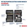 Jogo De Bits e Soquetes Bosch 43pçs Extra Hard