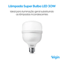 Lâmpada Led Bulbo 30W Bivolt 6500K Elgin
