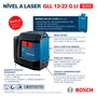 Nível a Laser Bosch 12M GLL 12-22G LI Suporte Giratório com Bateria 3,7V