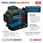 Nível a Laser 30m 3 Linhas a Pilha GLL 80-33 G Bosch