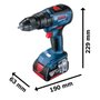 Parafusadeira Furadeira Impacto GSB 18V-50 Maleta + Bateria 5Ah 06019H51E5000 Bosch