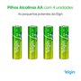Pilha Alcalina AA 1,5V Blister Com 4 Peças Elgin