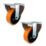 Rodízio Fixo 5” FLR 514 UFN 300kg PU Laranja Bucha 106527 2un Rod-Car