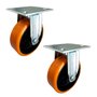 Rodízio Fixo 6” FIR 62 UFK 450kg FIXO PU Laranja Rolamento 105033 2un Rod-Car