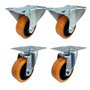 Rodízio Fixo + Giratório 3” 312 UFK 170kg PU Laranja Rod-Car
