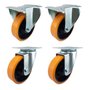 Rodízio Fixo + Giratório 5” 514 UFK 300kg PU Laranja Rod-Car