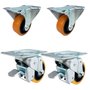 Rodízio Fixo + Giratório c/ Freio 3” 312 UFK 170kg PU Laranja Rod-Car