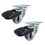 Rodízio Giratório 2” GLRO 210 BP 45kg Cinza C/Freio 106885 2un Rod-Car