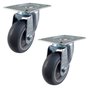 Rodízio Giratório 3” GLR 312 BP 80kg Cinza 110689 2un Rod-Car