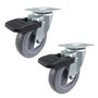 Rodízio Giratório 3” GLRO 310 BP 60kg Cinza C/Freio 102675 2un Rod-Car