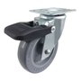 Rodízio Giratório 3” GLRO 310 BP 60kg Cinza C/Freio 102675 Rod-Car