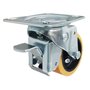 Rodízio Giratório 3” GLROA 312 UFN 170kg PU Laranja Bucha e Freio 106864 2un Rod-Car