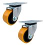 Rodízio Giratório 4” GIR 42 UFK 400kg PU Laranja Rolamento 122678 2un Rod-Car