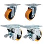 Rodízio Giratório 4un 3” 312 UFK 170kg PU Laranja Rod-Car