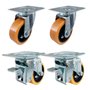 Rodízio Giratório 4un 3” 312 UFN 170kg PU Laranja Rod-Car