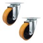 Rodízio Giratório 5” GLR 514 UFK 300kg PU Laranja Rolamento 116243 2un Rod-Car