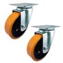 Rodízio Giratório 5” GLR 514 UFN 300kg PU Laranja Bucha 100557 2un Rod-Car